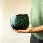 Cauldron Singing Bowl - Magic Mushroom Design - Green 15cm