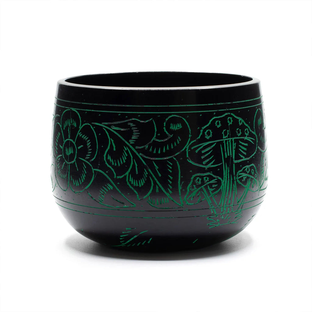 Cauldron Singing Bowl - Magic Mushroom Design - Green 15cm