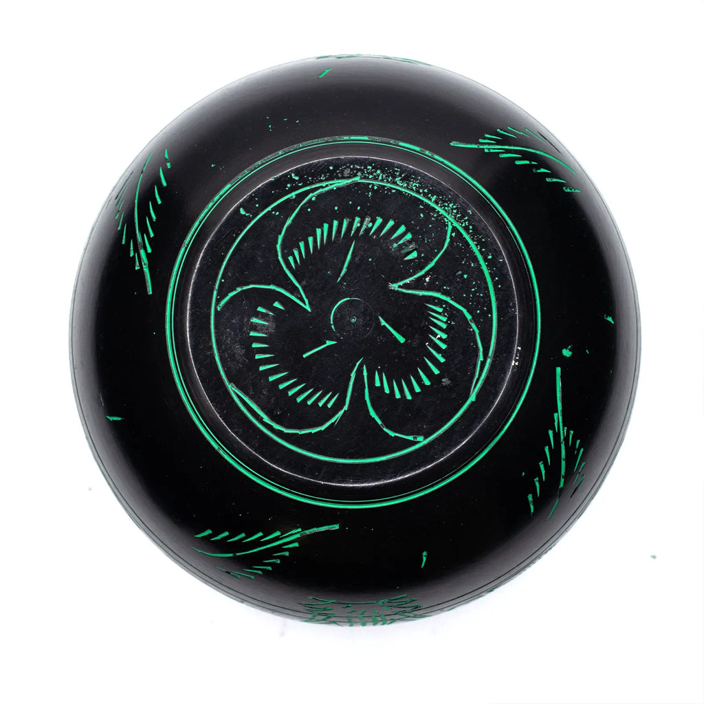 Cauldron Singing Bowl - Magic Mushroom Design - Green 15cm