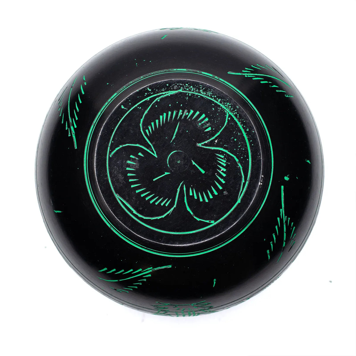 Cauldron Singing Bowl - Magic Mushroom Design - Green 15cm