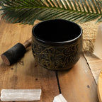 Cauldron Singing Bowl - Magic Mushroom Design - Yellow 15cm