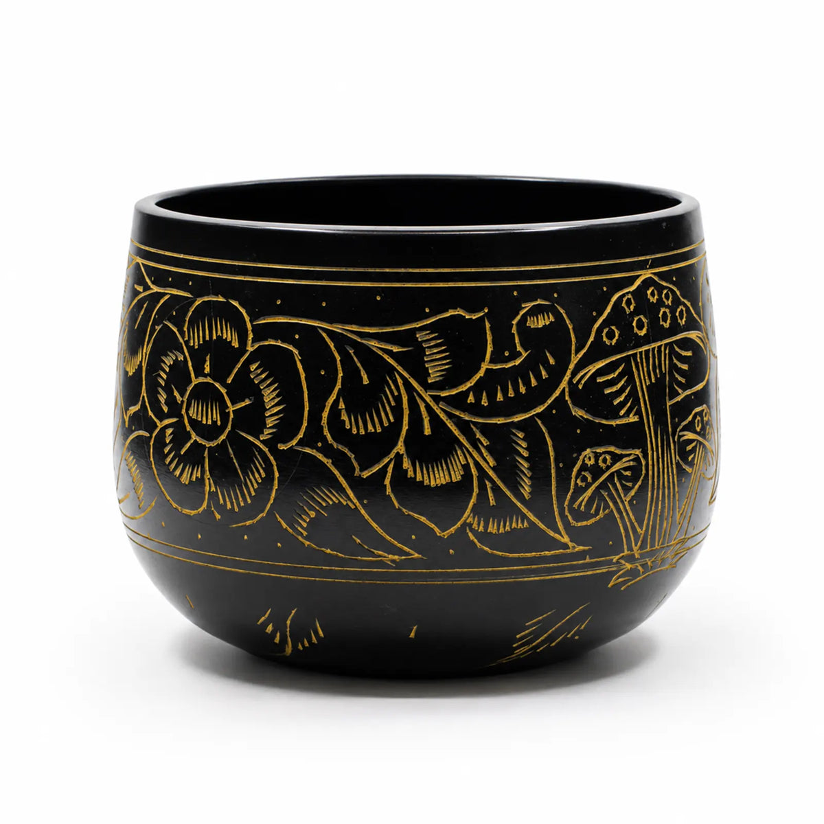Cauldron Singing Bowl - Magic Mushroom Design - Yellow 15cm