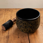 Cauldron Singing Bowl - Magic Mushroom Design - Yellow 15cm