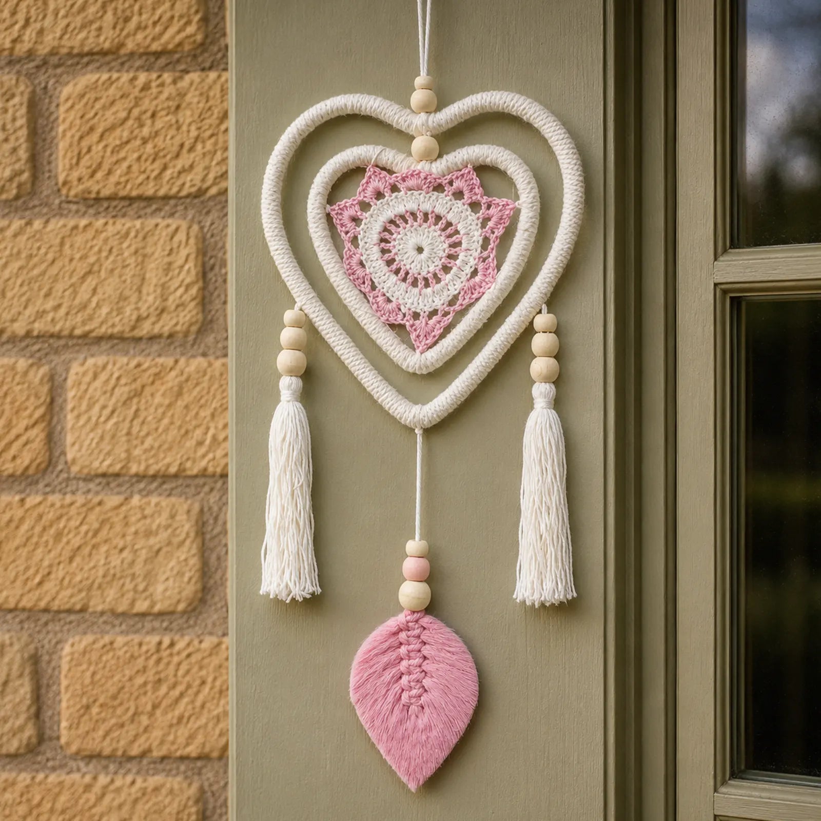 Dream Catcher - Medium Pink Heart in Heart