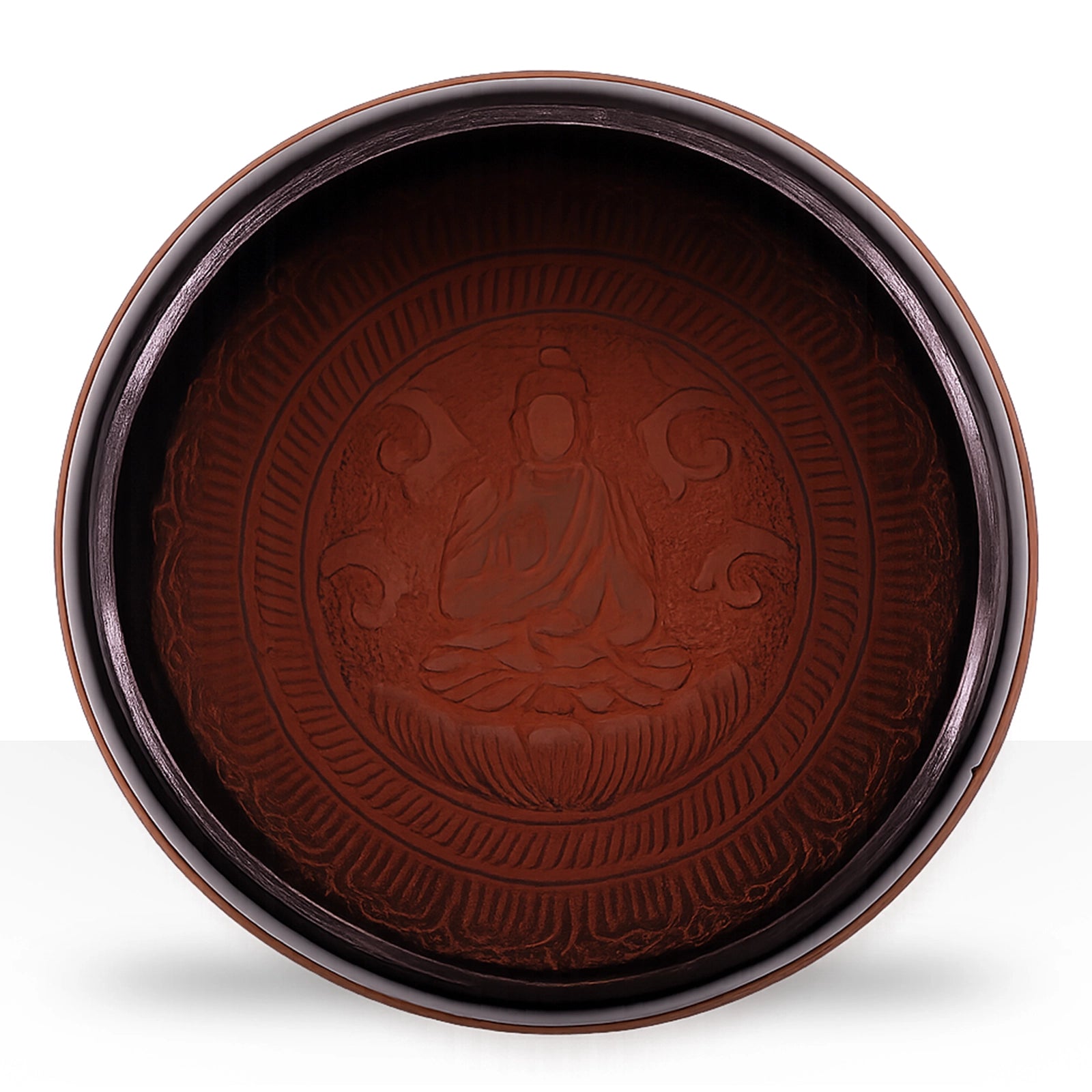 Earth Powder Singing Bowl - Clay Om  Buddha - 16cm