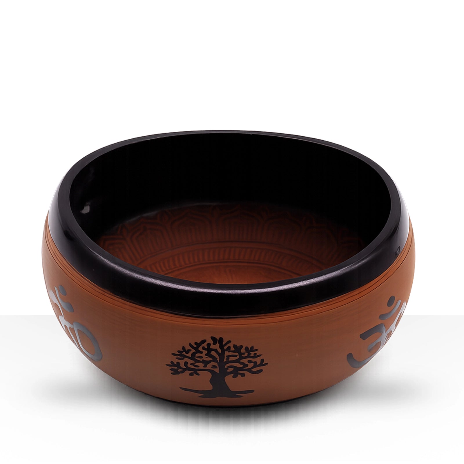 Earth Powder Singing Bowl - Clay Om  Buddha - 16cm
