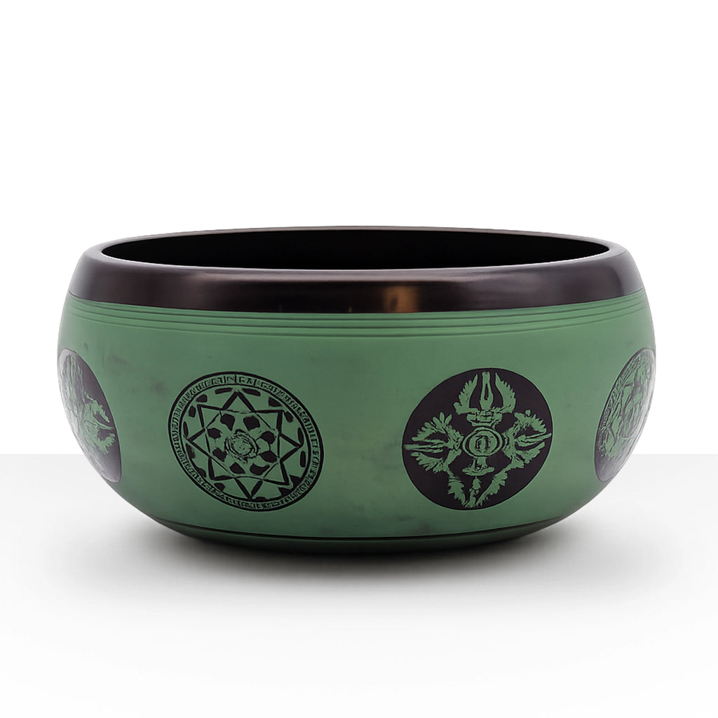 Earth Powder Singing Bowl - Mandala Buddha - 16cm