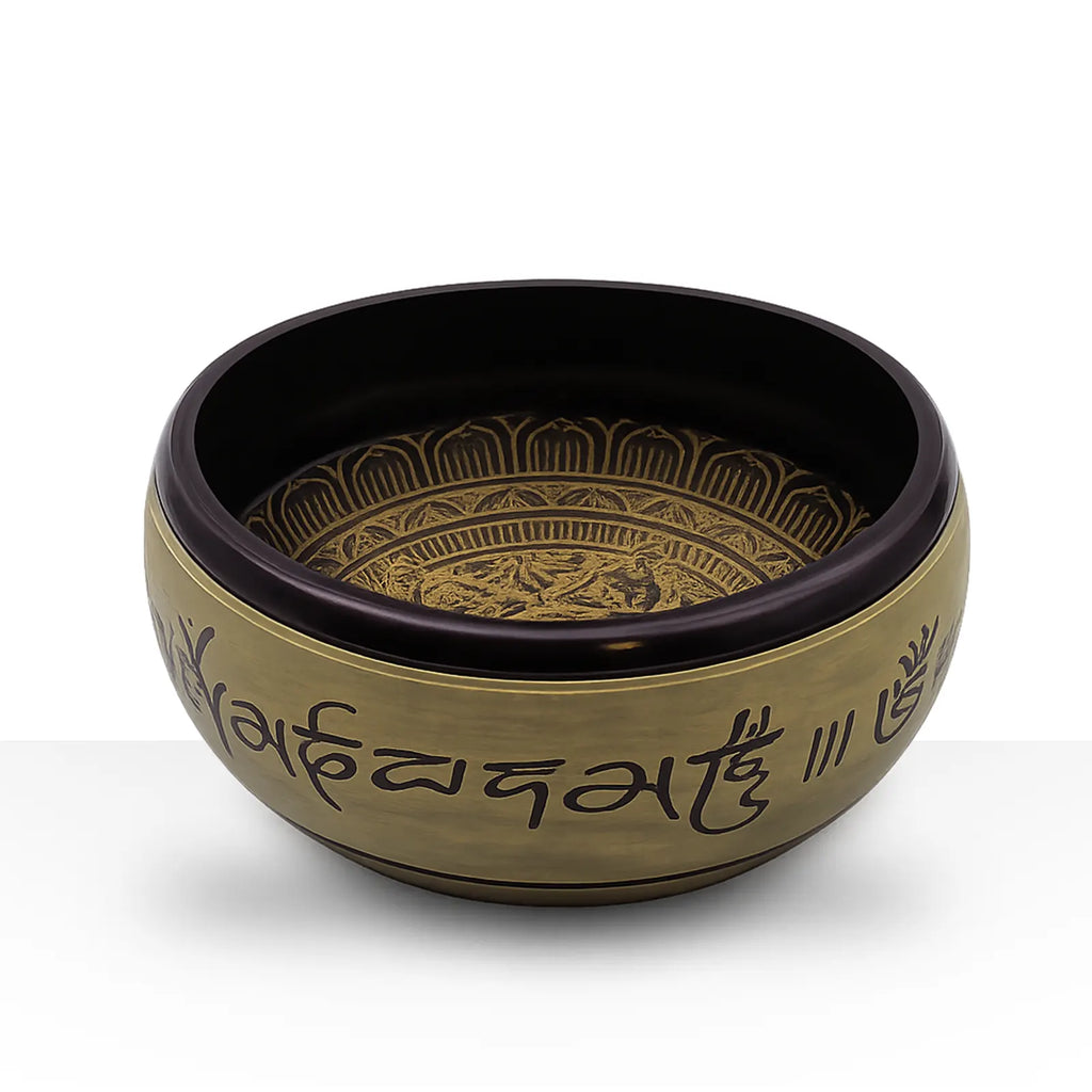 Earth Powder Singing Bowl - Mantra Five Buddha - 16cm