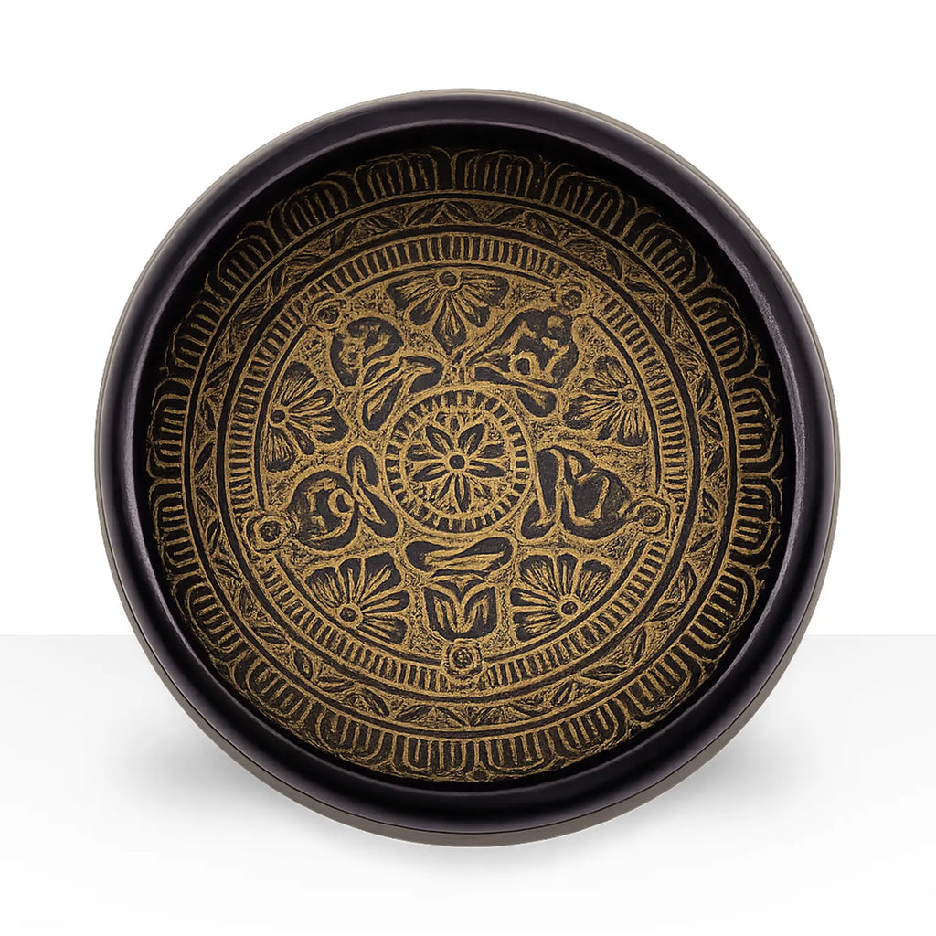 Earth Powder Singing Bowl - Mantra Five Buddha - 16cm