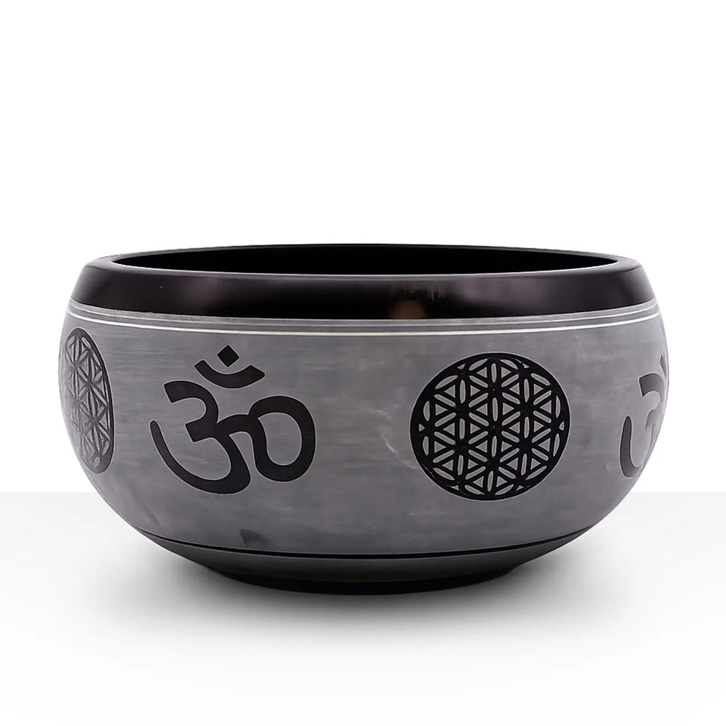 Earth Powder Singing Bowl - Om Five Buddha - 16cm