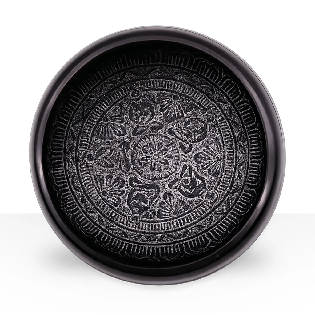 Earth Powder Singing Bowl - Om Five Buddha - 16cm
