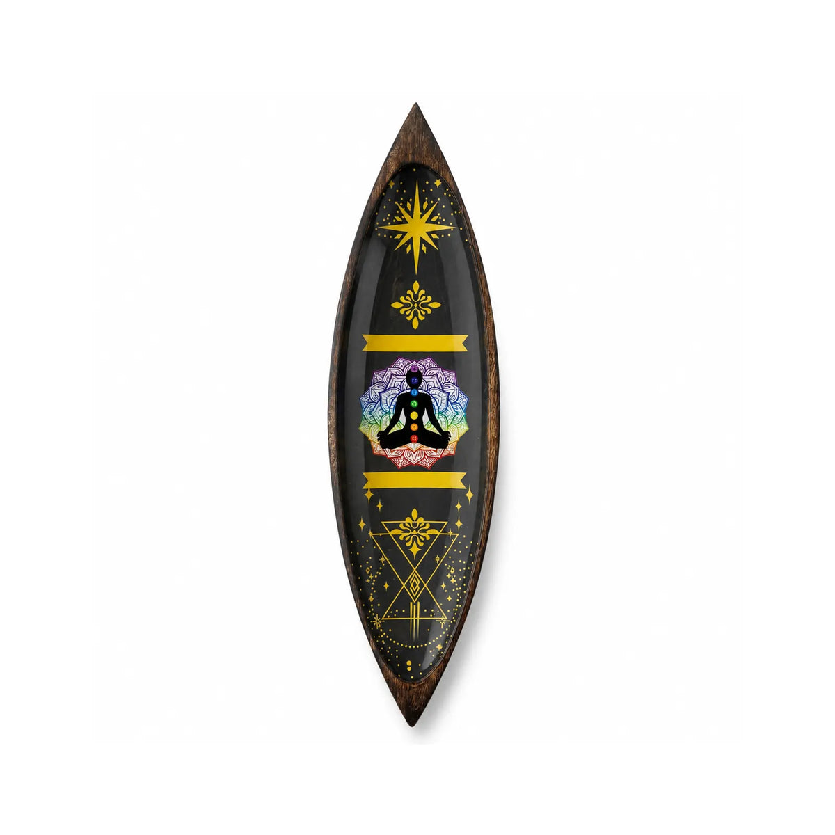 Enamel Incense Bowl - Mango Wood - Chakra