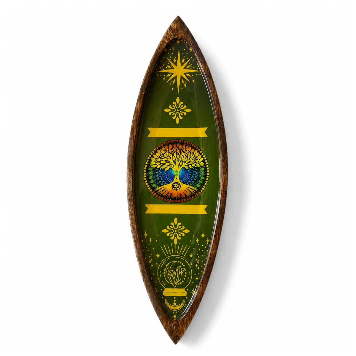 Enamel Incense Bowl - Mango Wood - Tree of Life