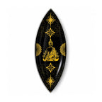 Enamel Incense Bowl - Polished Aluminium - Gold & Black Buddha