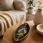 Enamel Incense Bowl - Polished Aluminium - Lotus Buddha Chakra