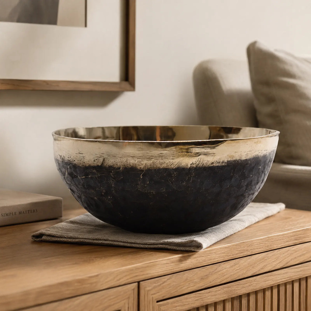 Extra Large Chaken Handmade Tibetan Buddhist Singing Bowl - 21cm (approx 1200g)