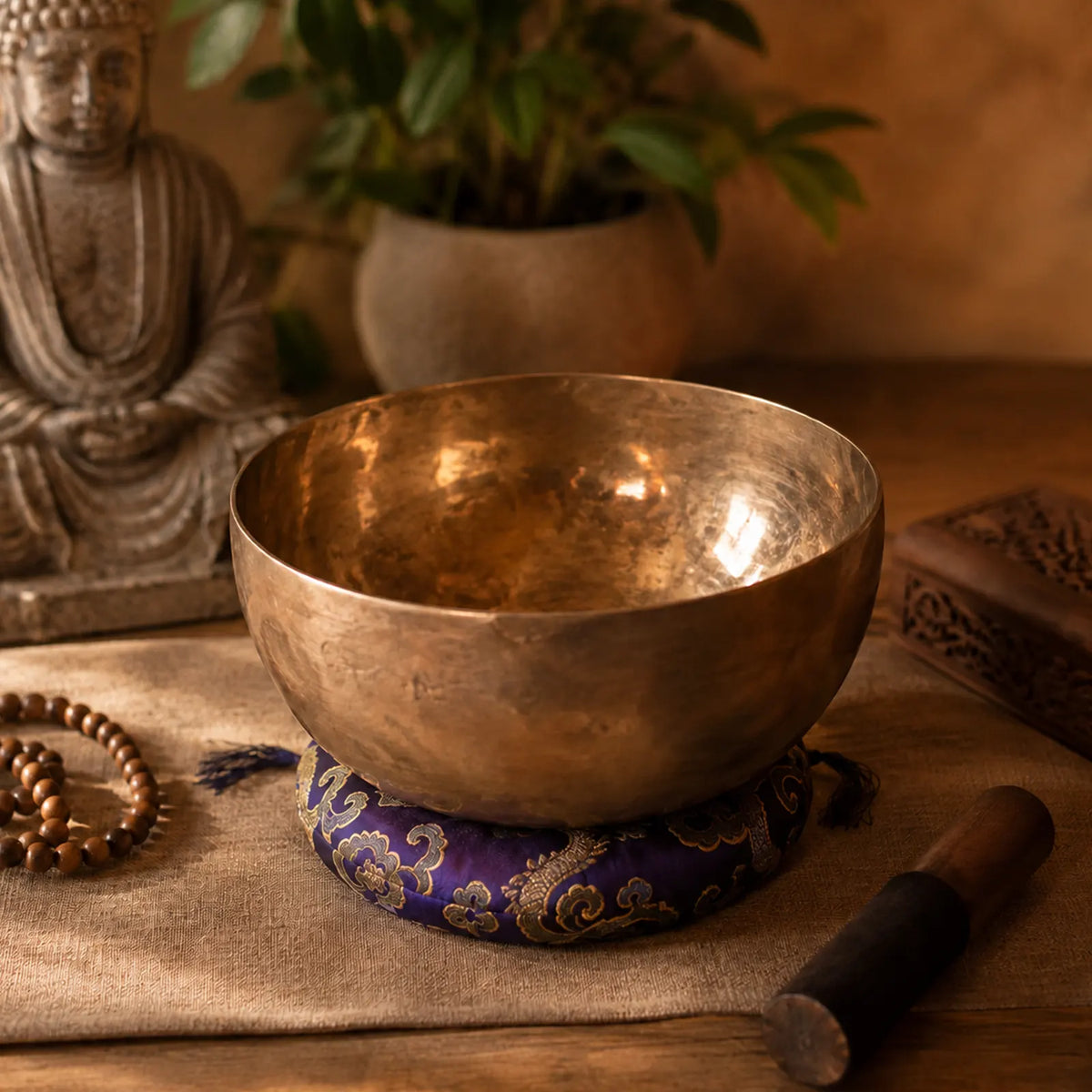Extra Large Handmade Tibetan Buddhist Singing Bowl (approx 890g)