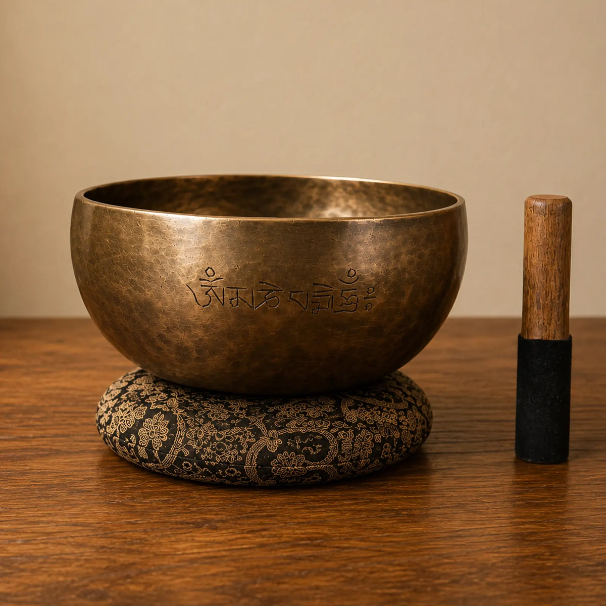 Extra Large Indian Moon Phase Tibetan Buddhist Singing Bowl - (approx 1500g) - 22cm