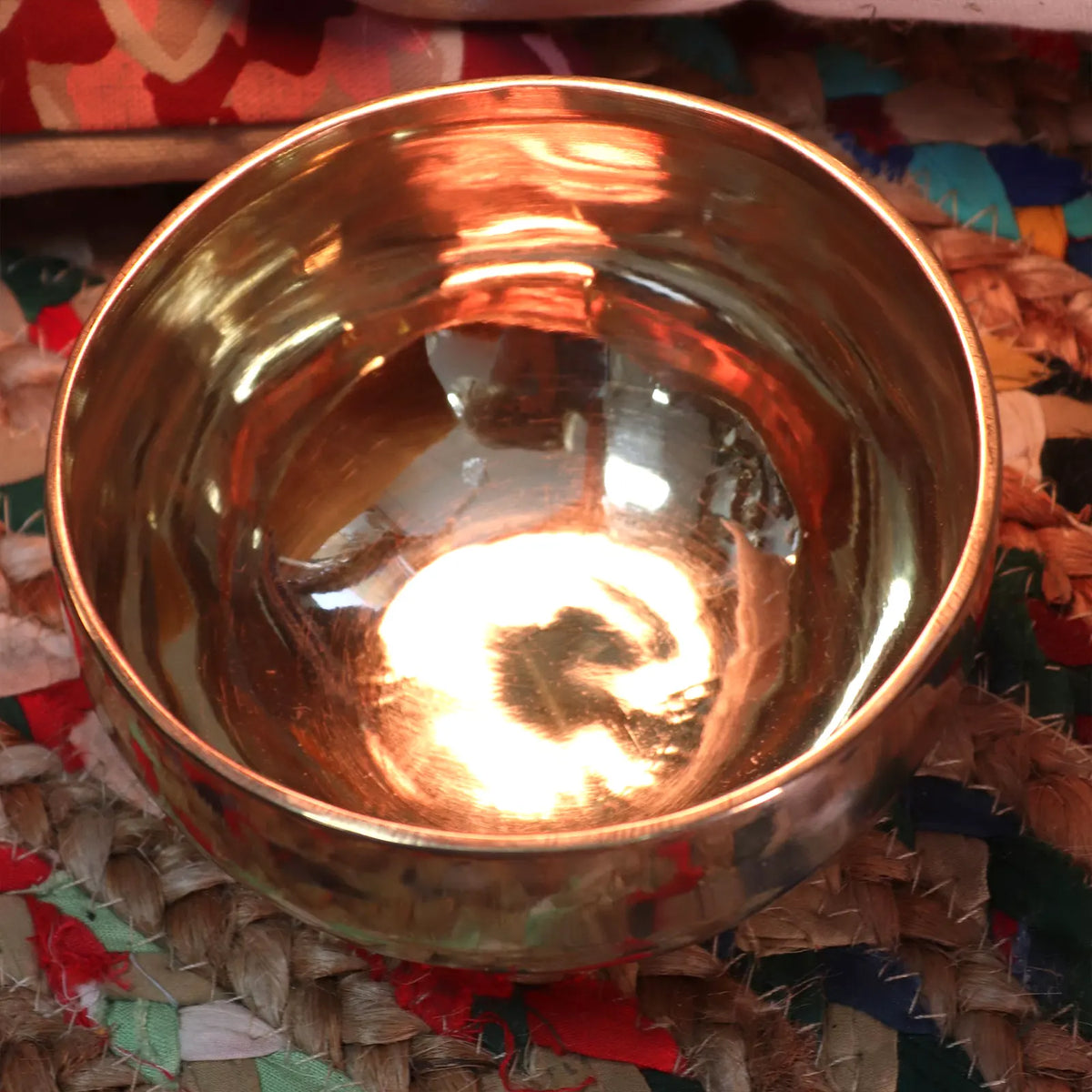 Extra Large Shining Bell-Metal Handmade Tibetan Singing Bowl - 21cm