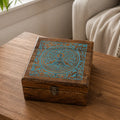 Extra Large Square Wooden Buddha Box 25x25x10cm - Buddha Bodhi Tree