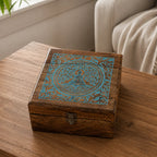 Extra Large Square Wooden Buddha Box 25x25x10cm - Buddha Bodhi Tree