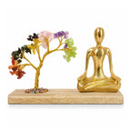 Gemstone Yoga Garden - Mudra Pose - Seven Chakra Tilted Tree with 100 Chipstones