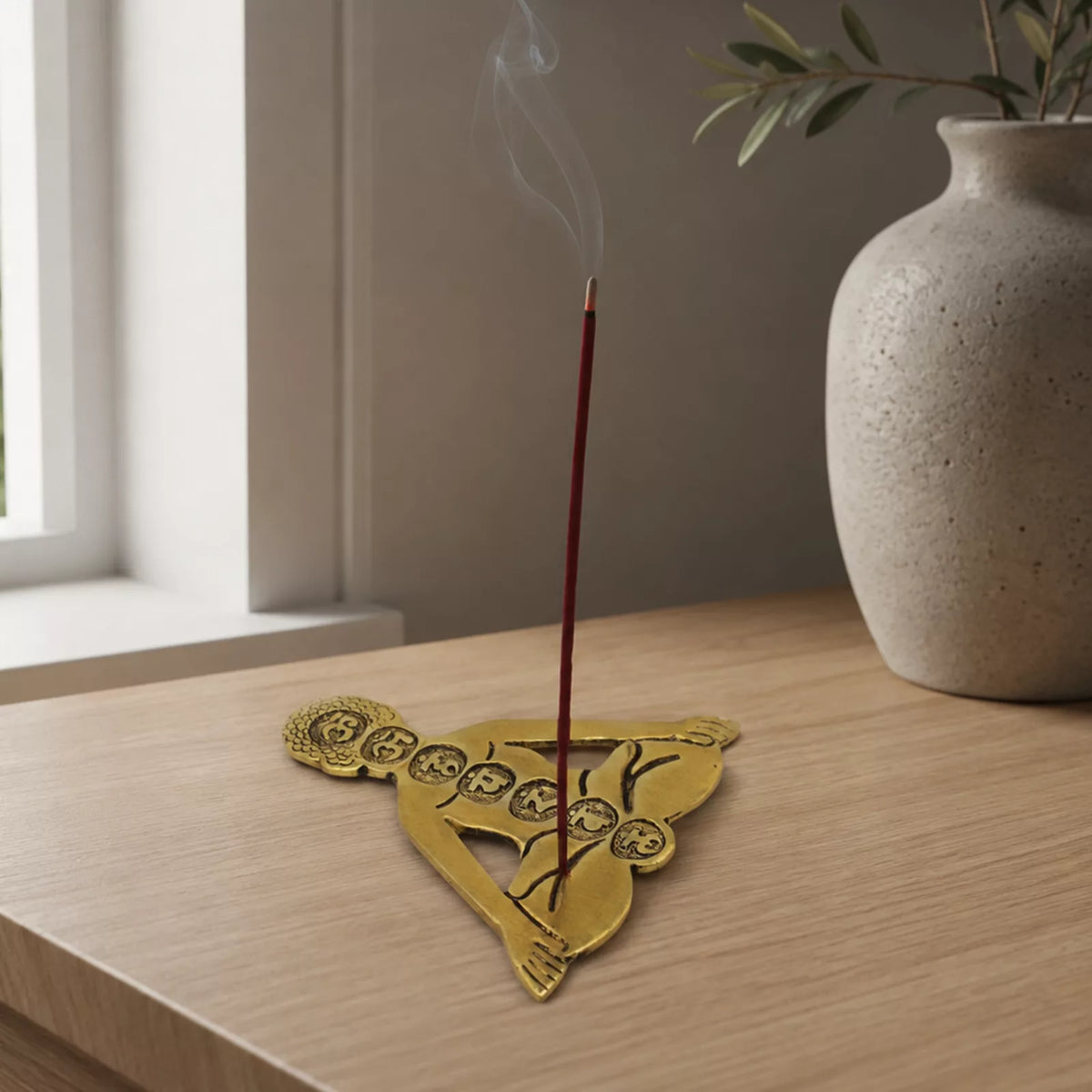 Gold Aluminum Seven Chakra Yoga Incense Holder