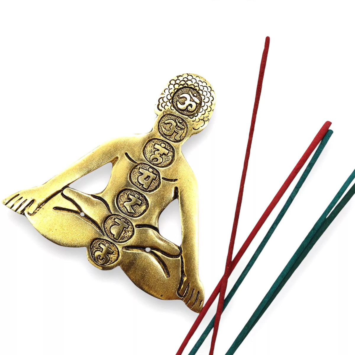 Gold Aluminum Seven Chakra Yoga Incense Holder