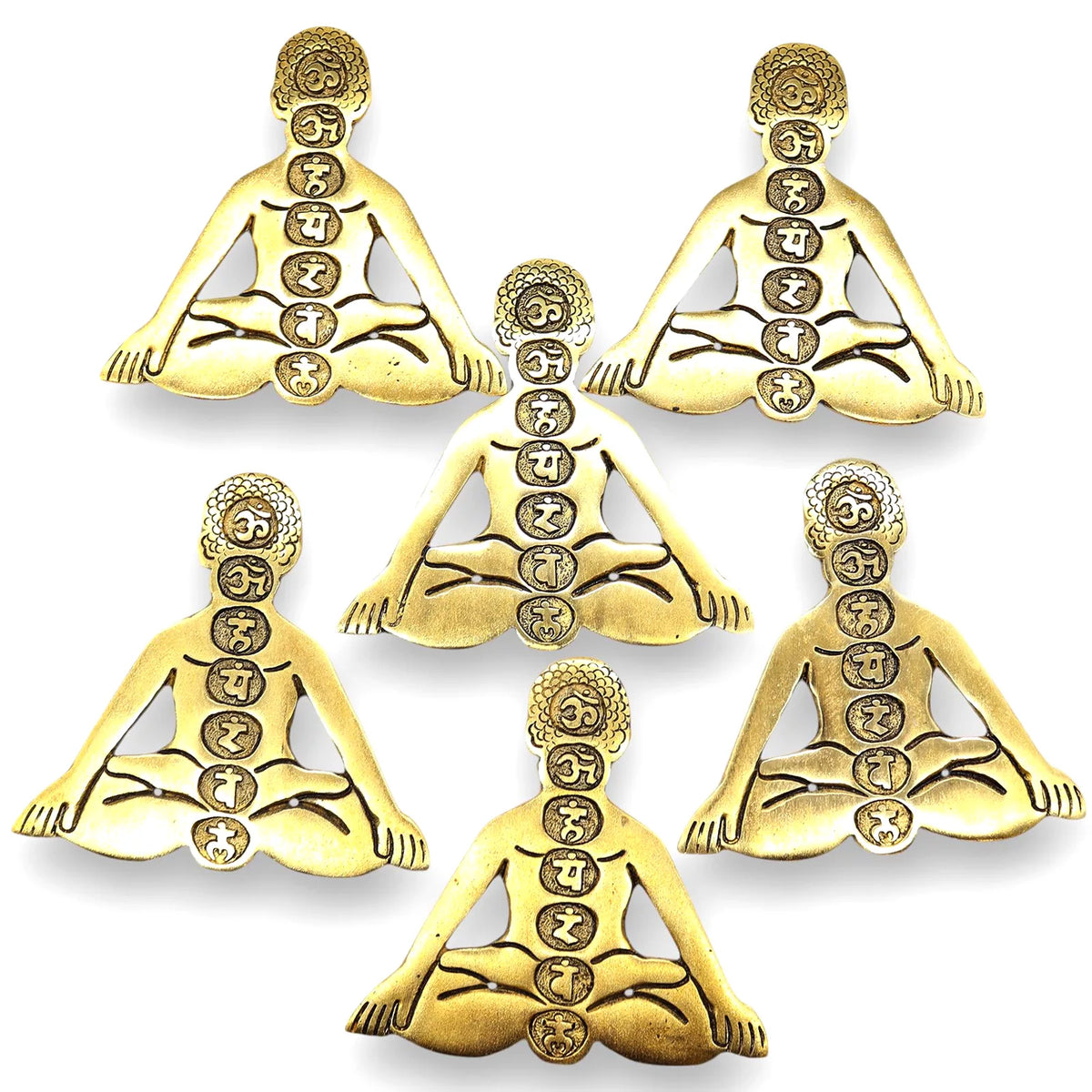 Gold Aluminum Seven Chakra Yoga Incense Holder