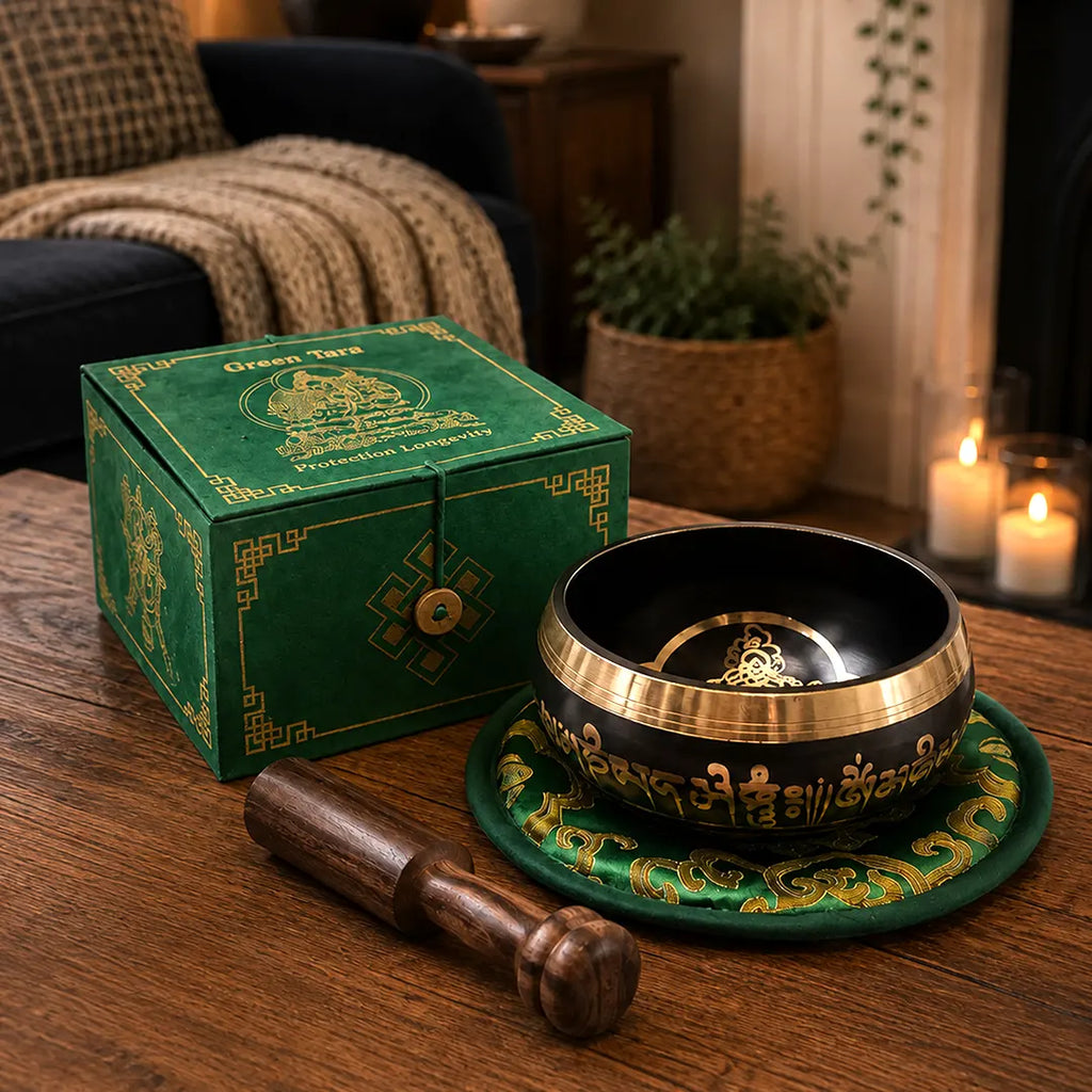Green Tara Singing Bowl Gift Set - 10cm