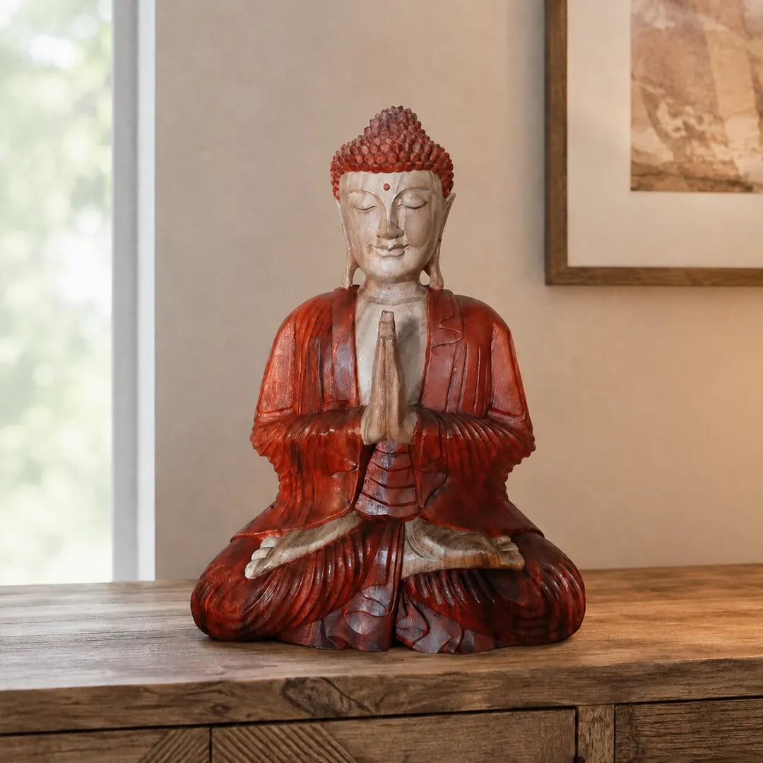 Hand Carved Buddha Statue - 60cm Welcome