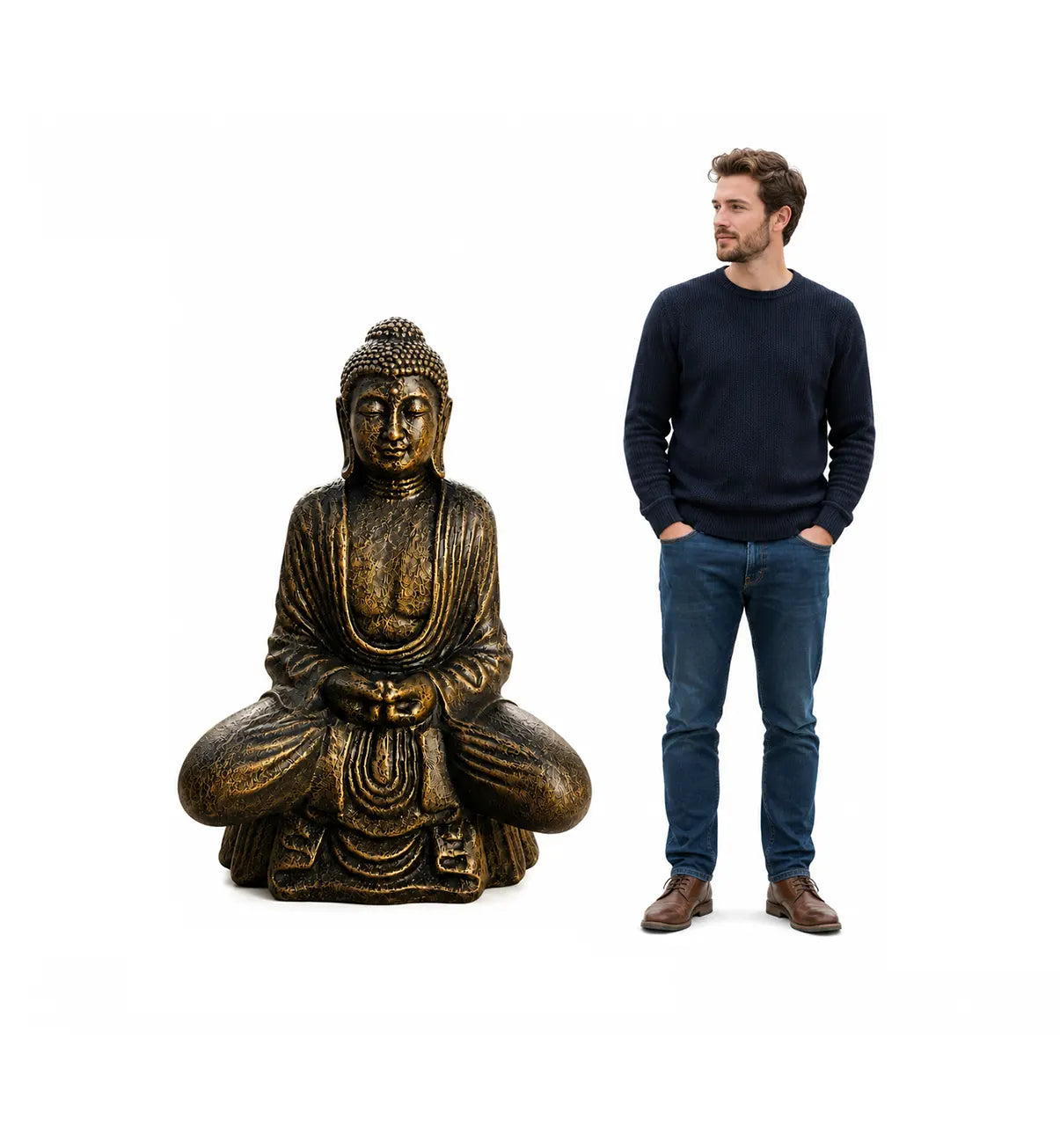 Large Antique Gold Thai Buddha - 0.96m