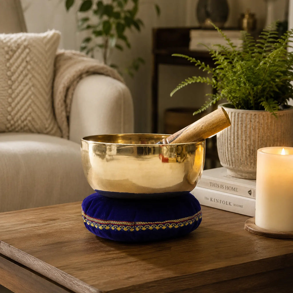Large Brass Tibetan Singing Bowl - 17cm