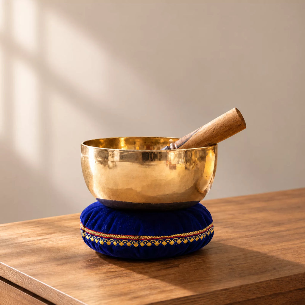 Large Brass Tibetan Singing Bowl - 17cm