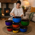 Large Chakra Set of Seven Singing Bowls (19.5-35cm)