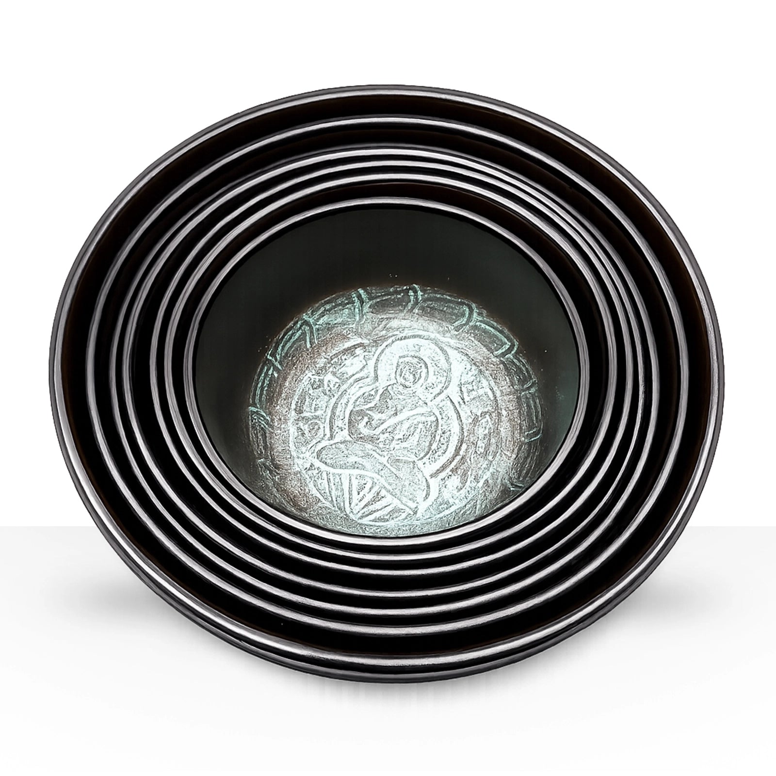 Large Chakra Set of Seven Singing Bowls (19.5-35cm)