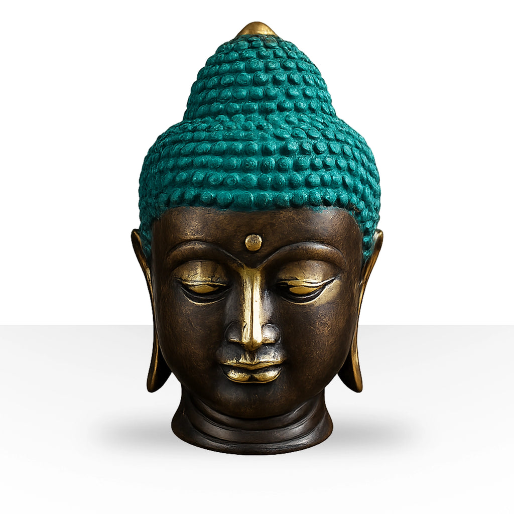 Large Classic Brass Buddha Head