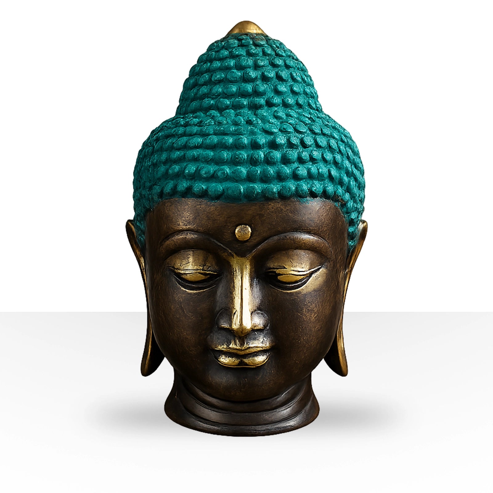 Large Classic Brass Buddha Head
