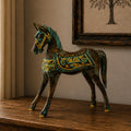 Large Gold & Turquoise Horse 32 cm