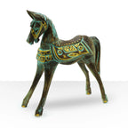 Large Gold & Turquoise Horse 32 cm