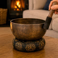 Large Indian Moon Phase Tibetan Buddhist Singing Bowl - (approx 850g) - 17cm