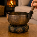 Large Indian Moon Phase Tibetan Buddhist Singing Bowl - (approx 850g) - 17cm