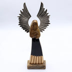 Large Mango Wood Gardian Angel Metal Wings & Enamel Detail
