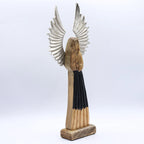 Large Mango Wood Gardian Angel Metal Wings & Enamel Detail