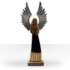 Large Mango Wood Gardian Angel Metal Wings & Enamel Detail