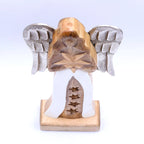 Large Mango Wood Star Angel Metal Wings & Enamel Detail