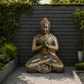 Large Outdoor Garden Praying Buddha Statue - Antique Gold - 1.2m