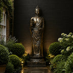 Large Outdoor Garden Standing Buddha Statue - Antique Gold - 3m Tall