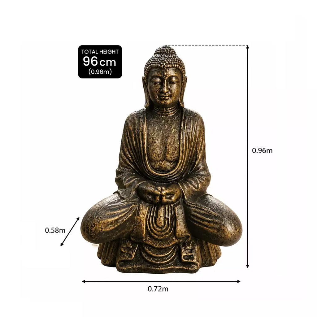 Large Outdoor Garden Thai Buddha Statue - Antique Gold - 96cm