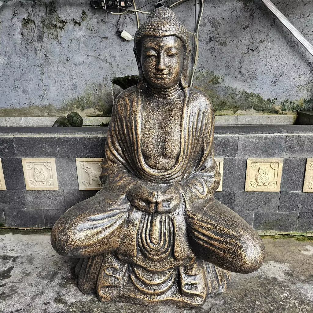 Large Outdoor Garden Thai Buddha Statue - Antique Gold - 96cm